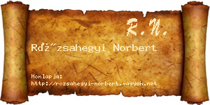 Rózsahegyi Norbert névjegykártya