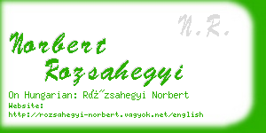 norbert rozsahegyi business card